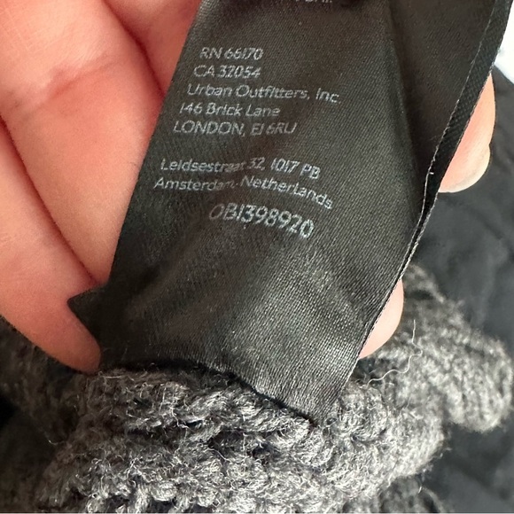 Anthropologie Deep V Cardigan Sweater Button Gray Carbon Oversized Chunky Knit - Picture 11 of 12